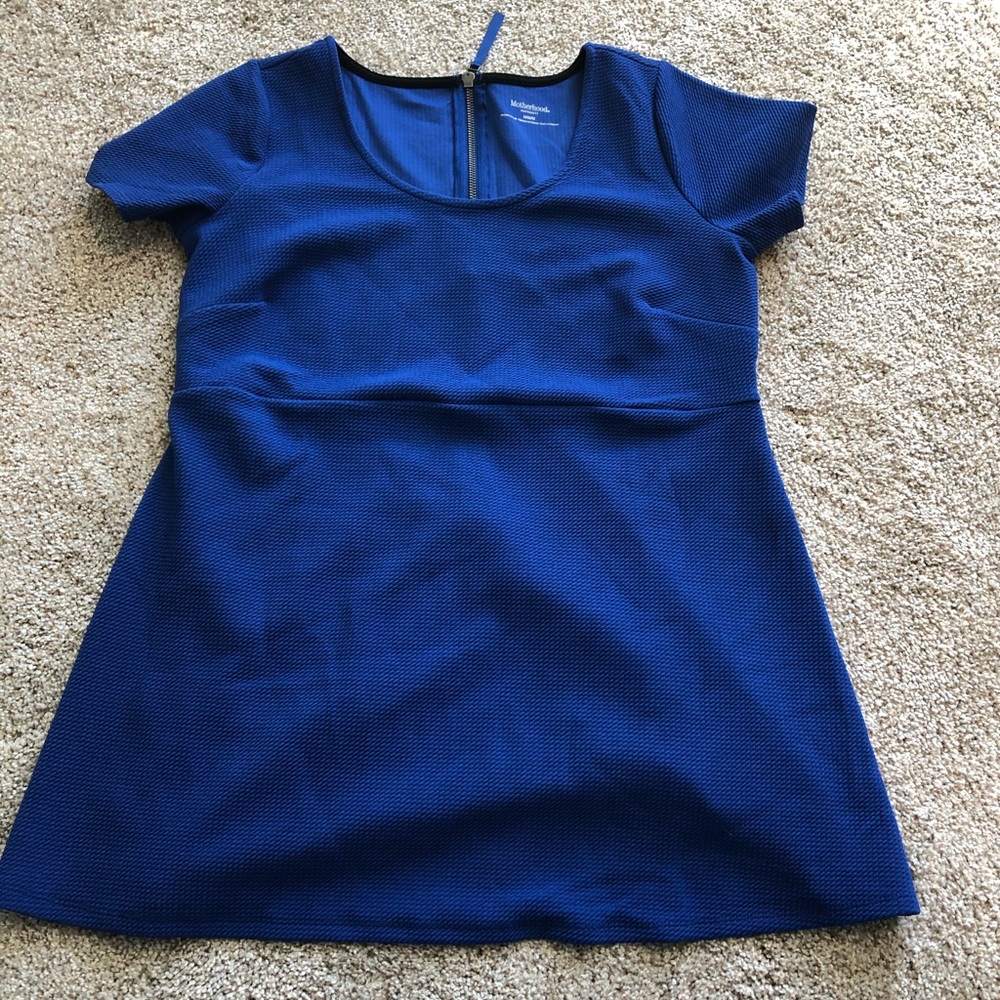 Motherhood Maternity Blue Short Sleeve Top-Sz Med